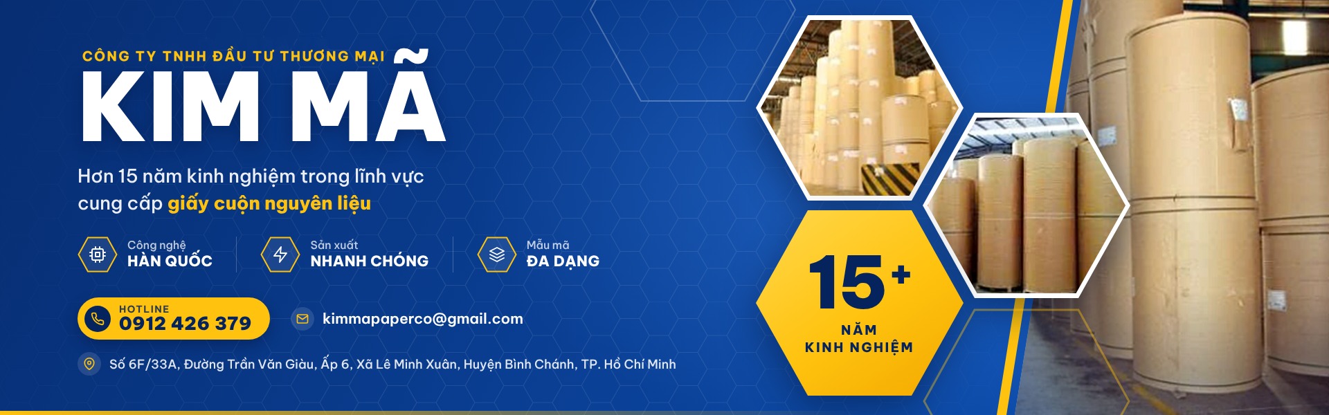Công ty TNHH Đầu Tư Thương Mại Kim Mã - Giấy cuộn nguyên liệu
